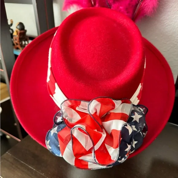 American Flag Red Wool Hat